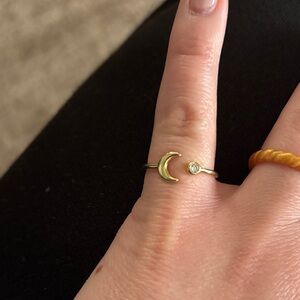 Gold Crescent Moon Ring